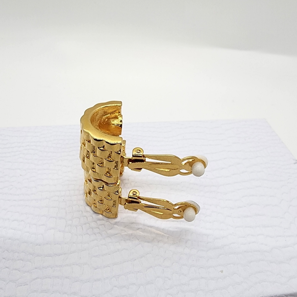 Givenchy Large Gold Clip On Earrings - Picture 13 of 16